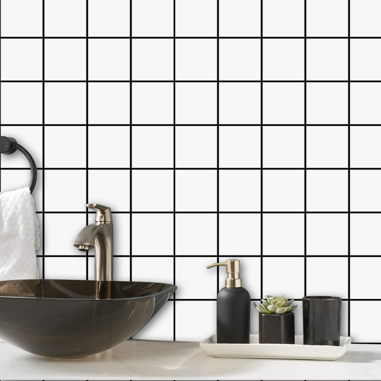 Kitchen Queen - Autocollants muraux carrés de qualité supérieure,