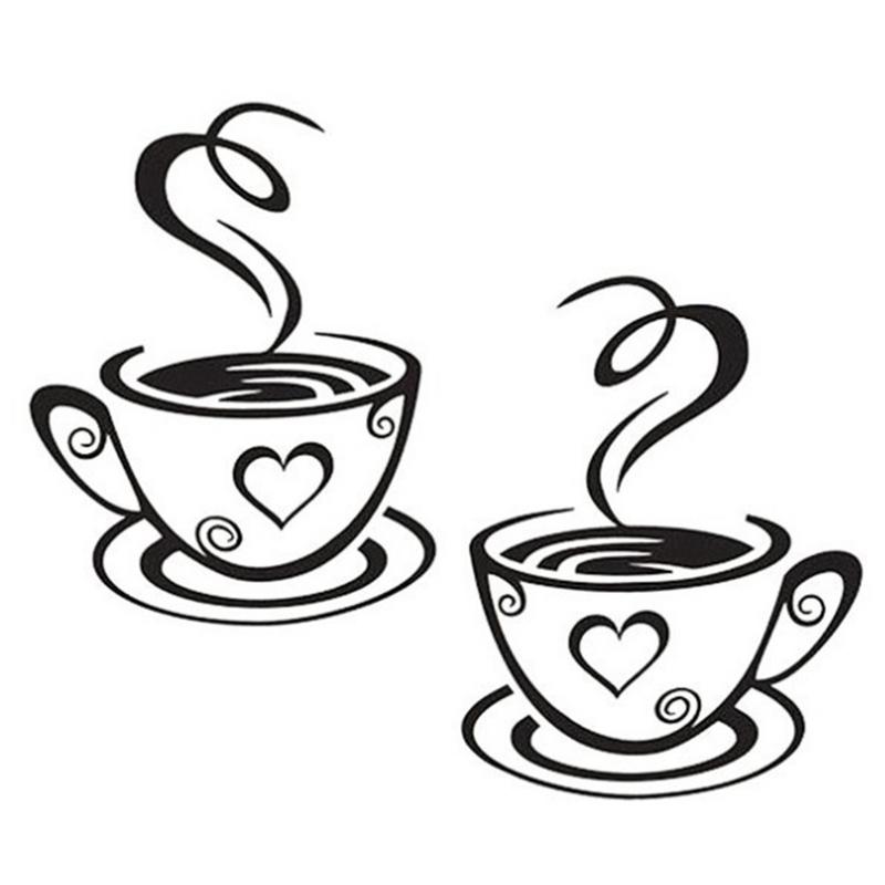 Kitchen Queen - Double tasse à café autocollant amovible