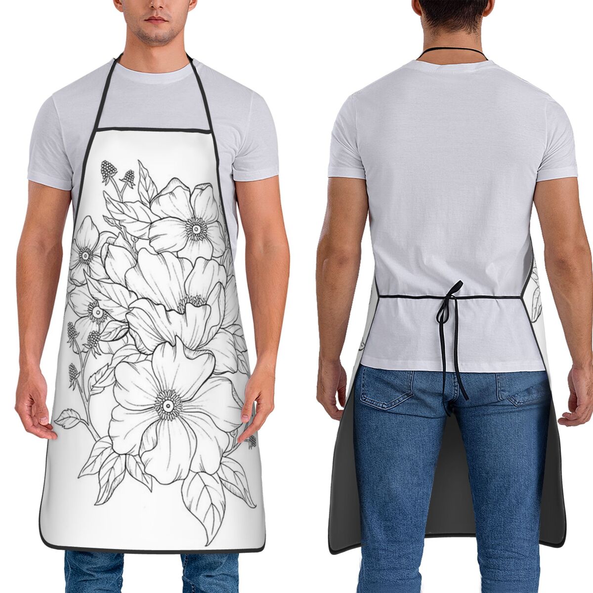 Kitchen Baking Drawing - Tablier de cuisine à motif floral
