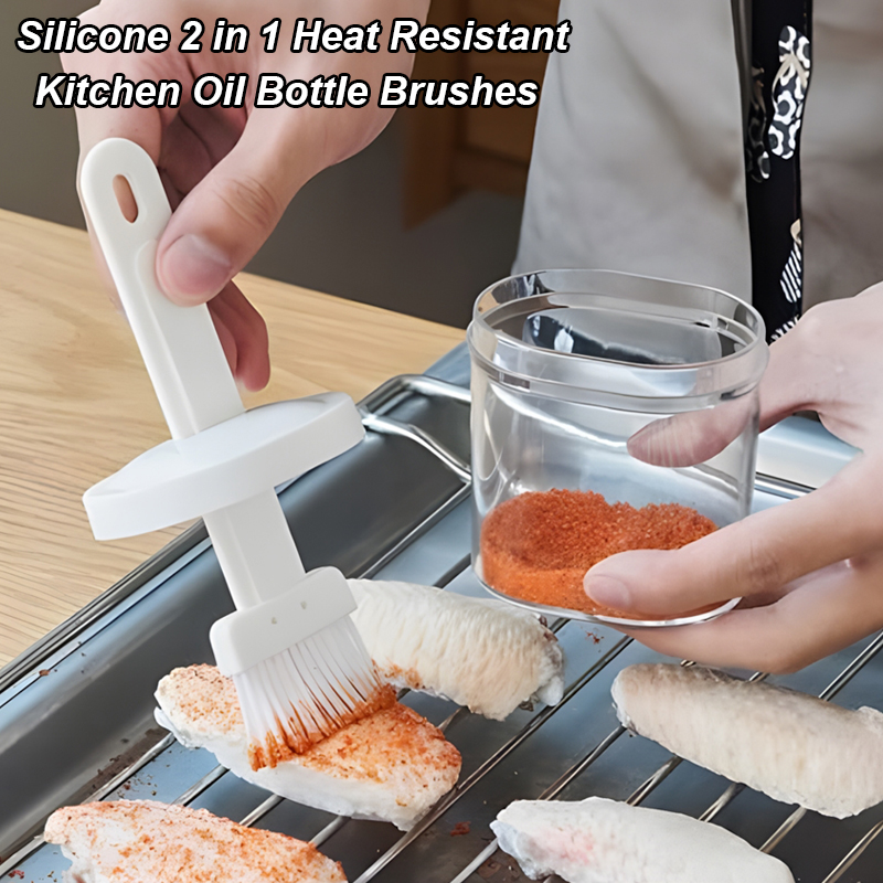 Pastry Brush Silicone - Brosse de cuisine 2-en-1 résistante à