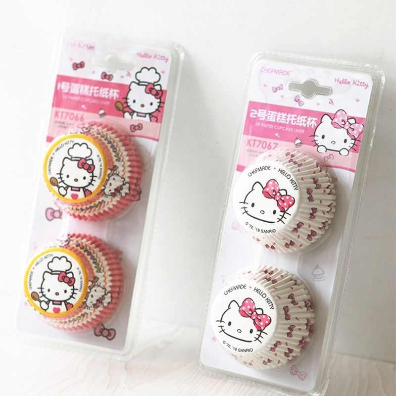 Kitchen Paper For Baking - Moules à cupcakes imprimés Hello Kitty,
