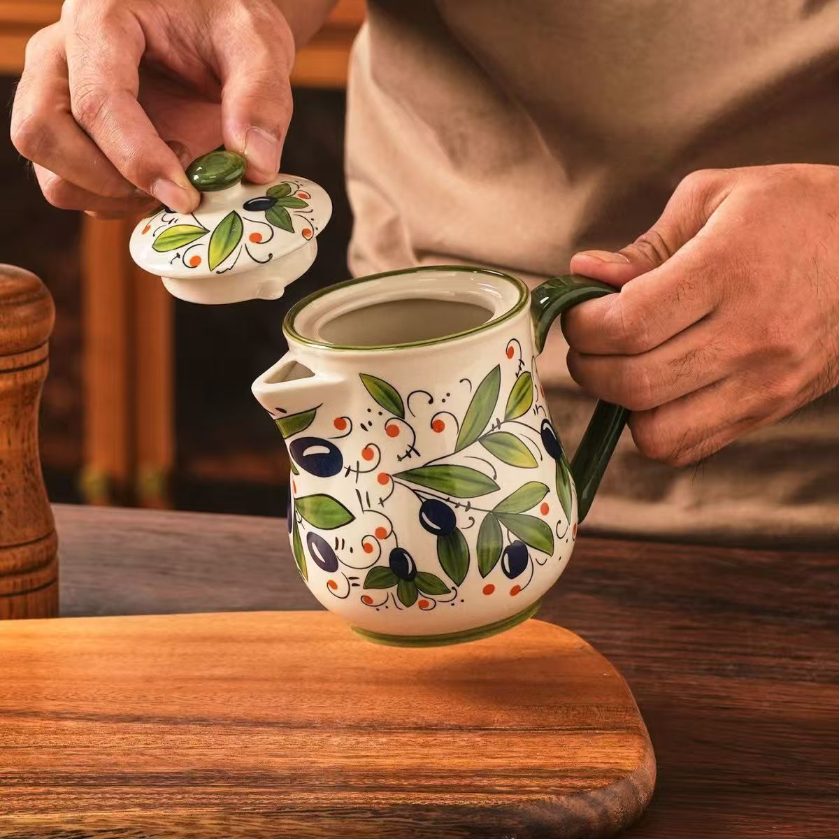 Pot d'huile de fleur en cérami - Kitchen Queen avis et prix